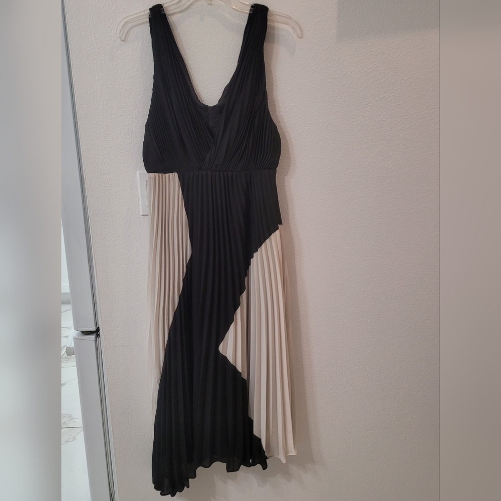 Sam Edelman Black and Off White Asymmetrical Dress